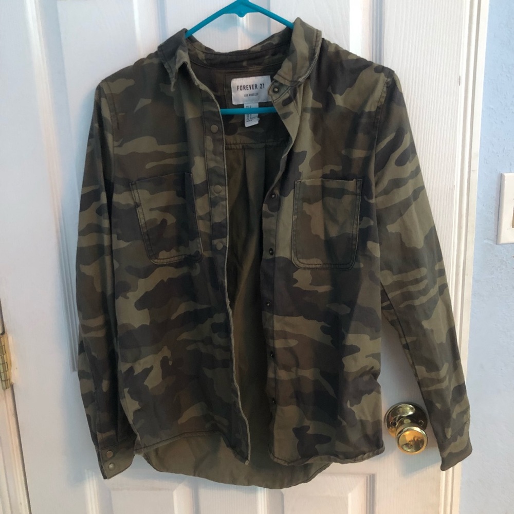 Forever 21 Camo Button Up